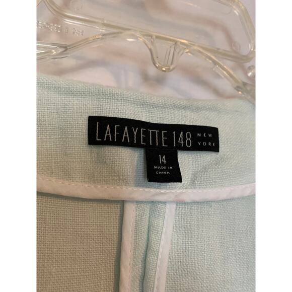 Lafayette 148 New York Women's Size 14 100% Linen Light Mint Blazer - Picture 7 of 7